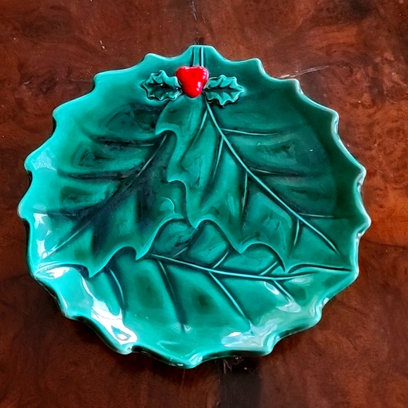 Lefton Holiday Vintage 95s Lefton Christmas Ceramic Candy Dish